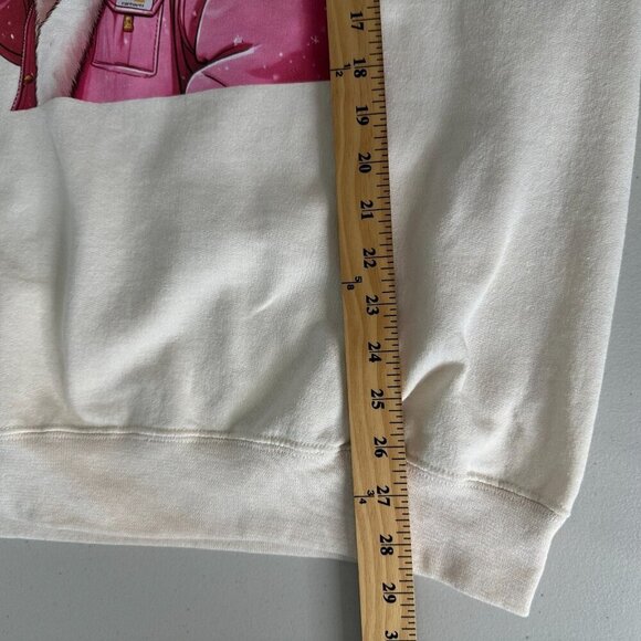 Jerzees Starbucks Santa Sweatshirt Size L Beige Crew neck Cotton Blend - Picture 3 of 9